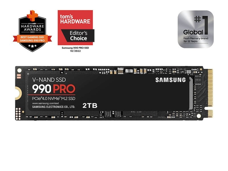 Samsung 990 PRO 2TB PCIe 4.0 NVMe M.2 (2280) Internal Solid State Drive (SSD) up to 7450 MB/s Samsung 990 PRO 2TB PCIe 4.0 NVMe M.2 (2280) Internal Solid State Drive (SSD) up to 7450 MB/s